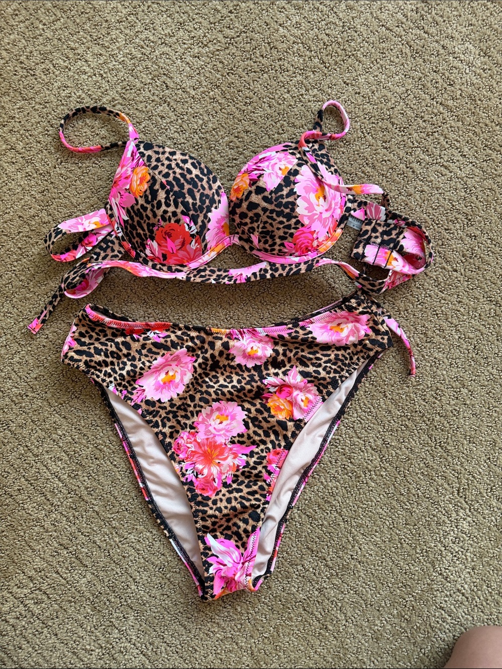 Victoria's Secret Pink Floral Leopard Print Bikini